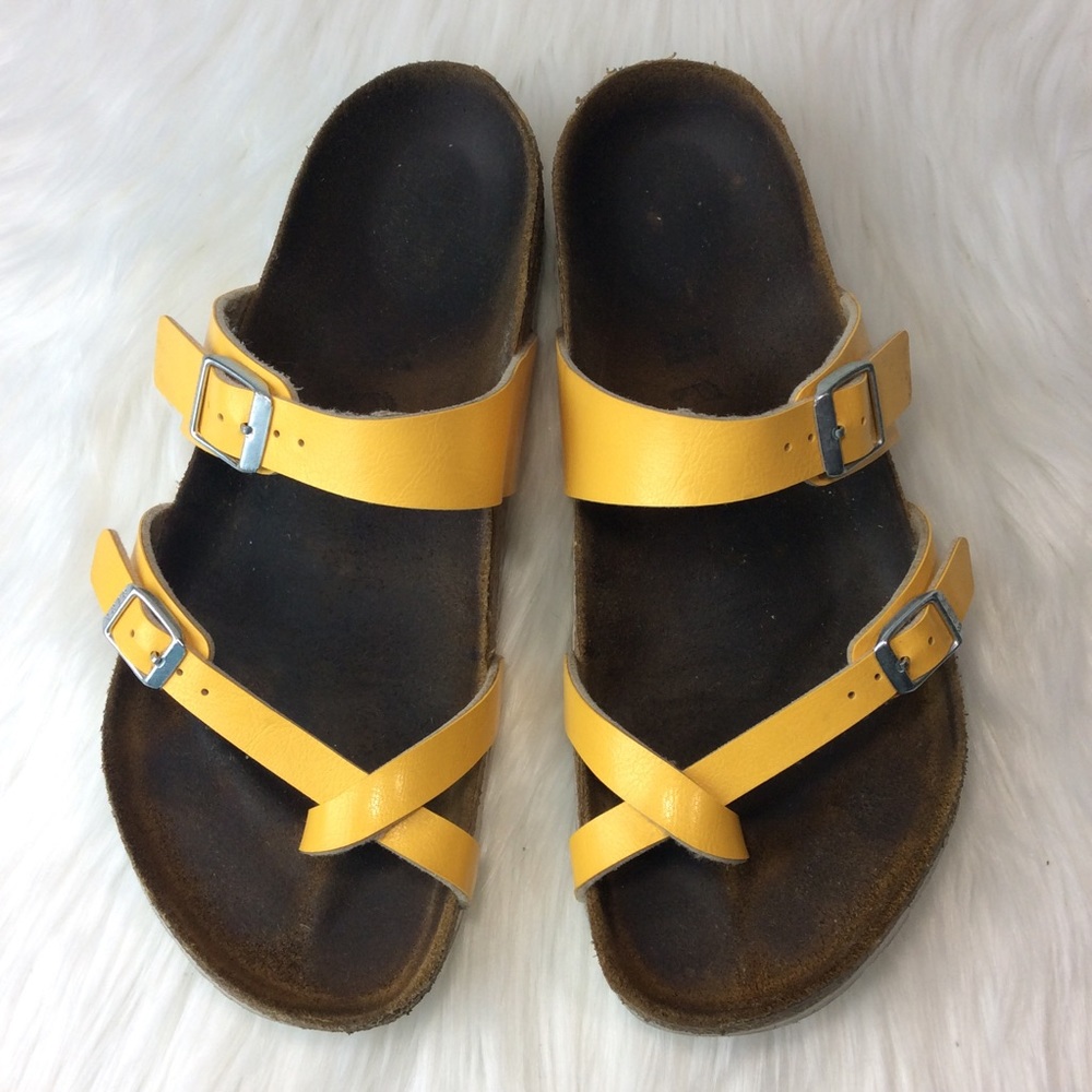 Birkenstock Mayari Birko-flor Sandals Yellow 10 - Picture 3 of 8